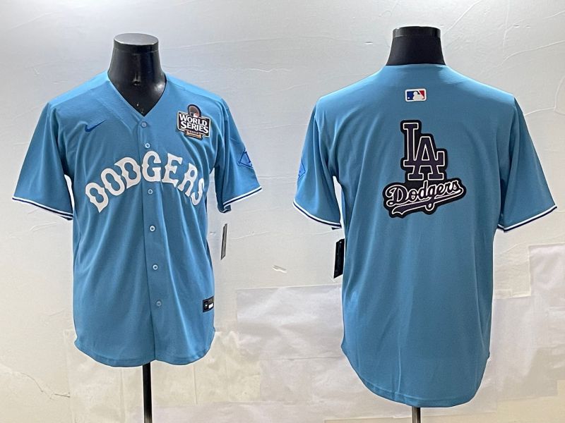 Men Los Angeles Dodgers Blank Light Blue Throwback Game 2025 Nike MLB Jersey style 29